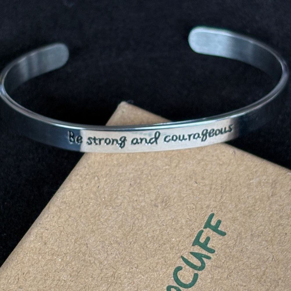 JOYCUFF Silver Inspirational Cuff Bracelet